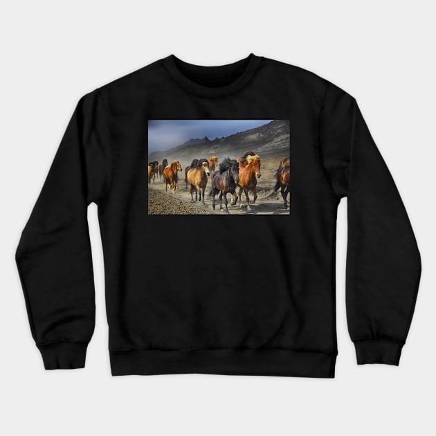 Running Horses Crewneck Sweatshirt by kawaii_shop